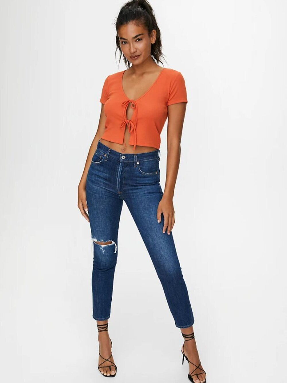 CITIZENS OF HUMANITY Liya Lowe Dark High Rise Slim Straight Jeans, Size 29